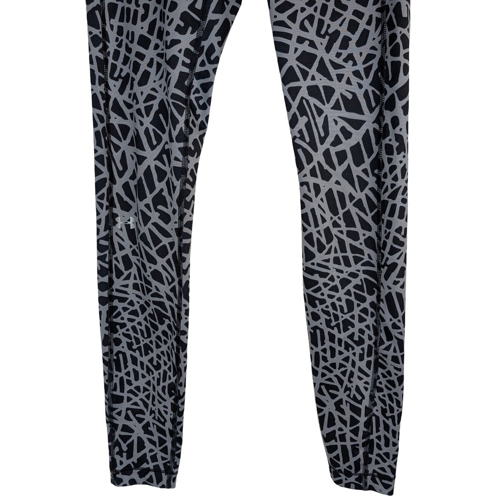 Under Armour‎ Leggings Women Small Gray Black Geometric HeatGear Compression Gym - Picture 2 of 13